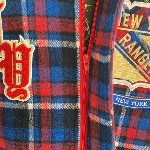 Men’s New NY Rangers Jacket Sz S Official Licensed Goods 2 Pkts In&Out Zip Frnt - Picture 12 of 16